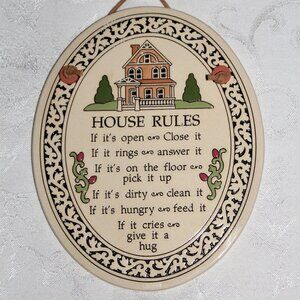 House Rules Plaque | Trinity Pottery | Wall Hanging | Kitchen Decor